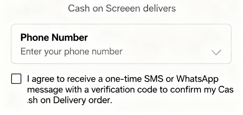 COD opt-in consent checkbox example
